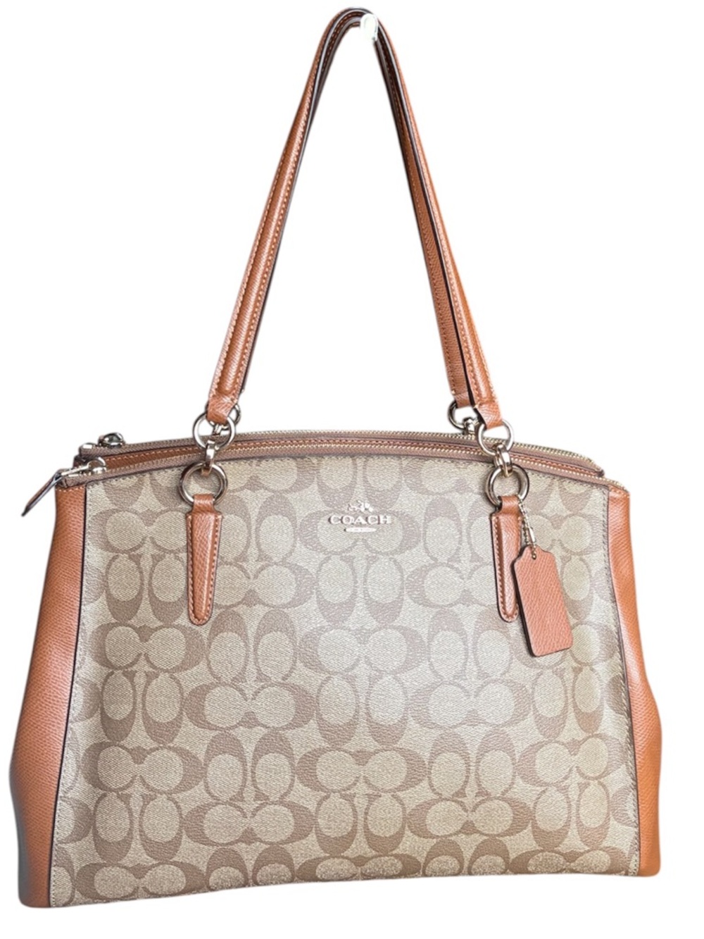 COACH Signature CHRISTIE CARRYALL Tote Shoulder BAG Like New